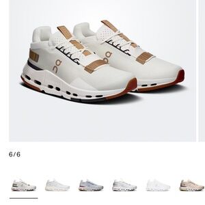 On Running Cloudnova 2 Women's White and Brown Athletic Shoes.